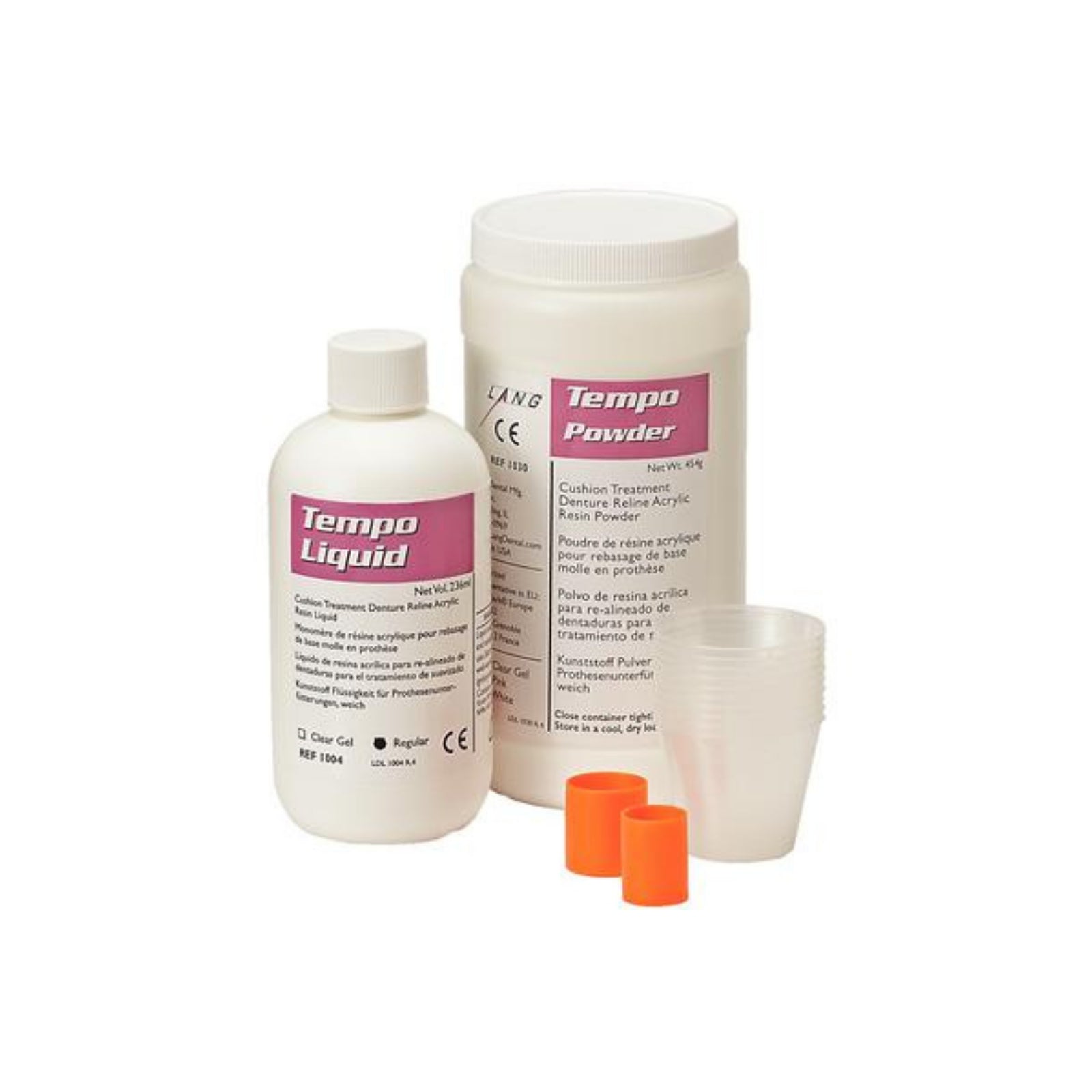 Lang Dental 1023-CLR Tempo Reline Professional Package Powder & Liquid Clear