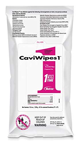 Metrex 13-5224 CaviWipes1 Surface Disinfectant Towelettes Flat Pack 7