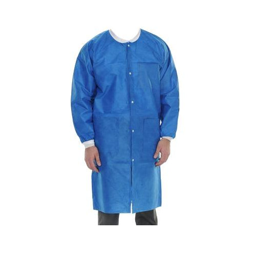 ValuMax 3660RYM ExtraSafe Lab Coats Royal Blue Medium 10/Pk