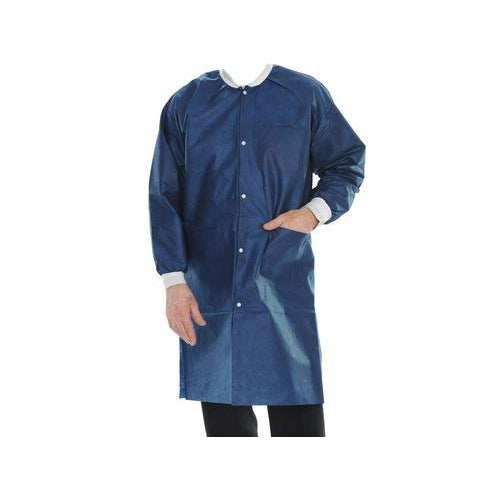 ValuMax 3660TBM Extra-Safe Lab Coats True Blue Medium SMS Fabric 10/Pk