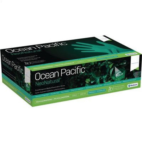 Medicom 1228-B Ocean Pacific NeoNatural Chloroprene Glove Green 100/Box Small