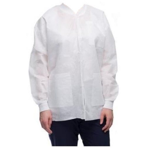 ValuMax 3530WHM EasyBreathe Lab Jackets White Medium 10/Pk