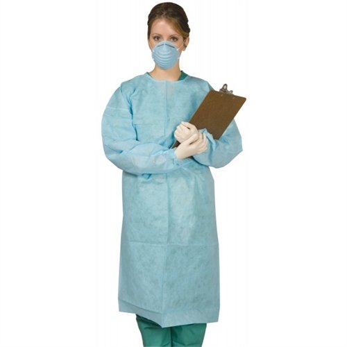 Mydent SG1000 Defend Tie-Back Full Length Disposable Protective Gowns Medium 10/Bg