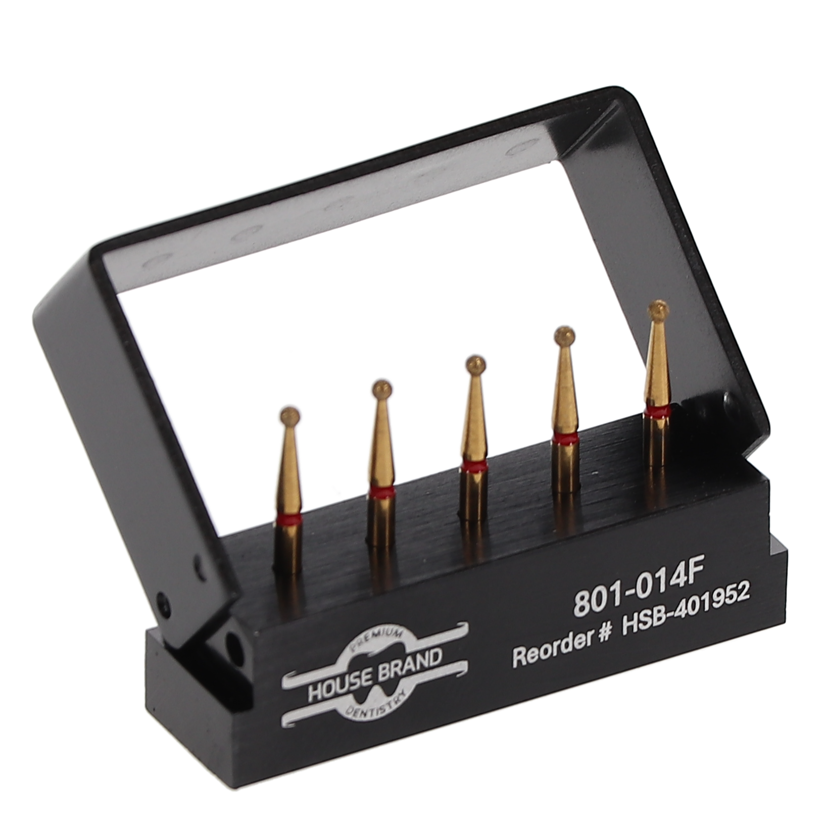 House Brand Dentistry 401952 HSB FG 801-014F Precision Zirconia Round Fine Grit Diamond Burs 5/Pk