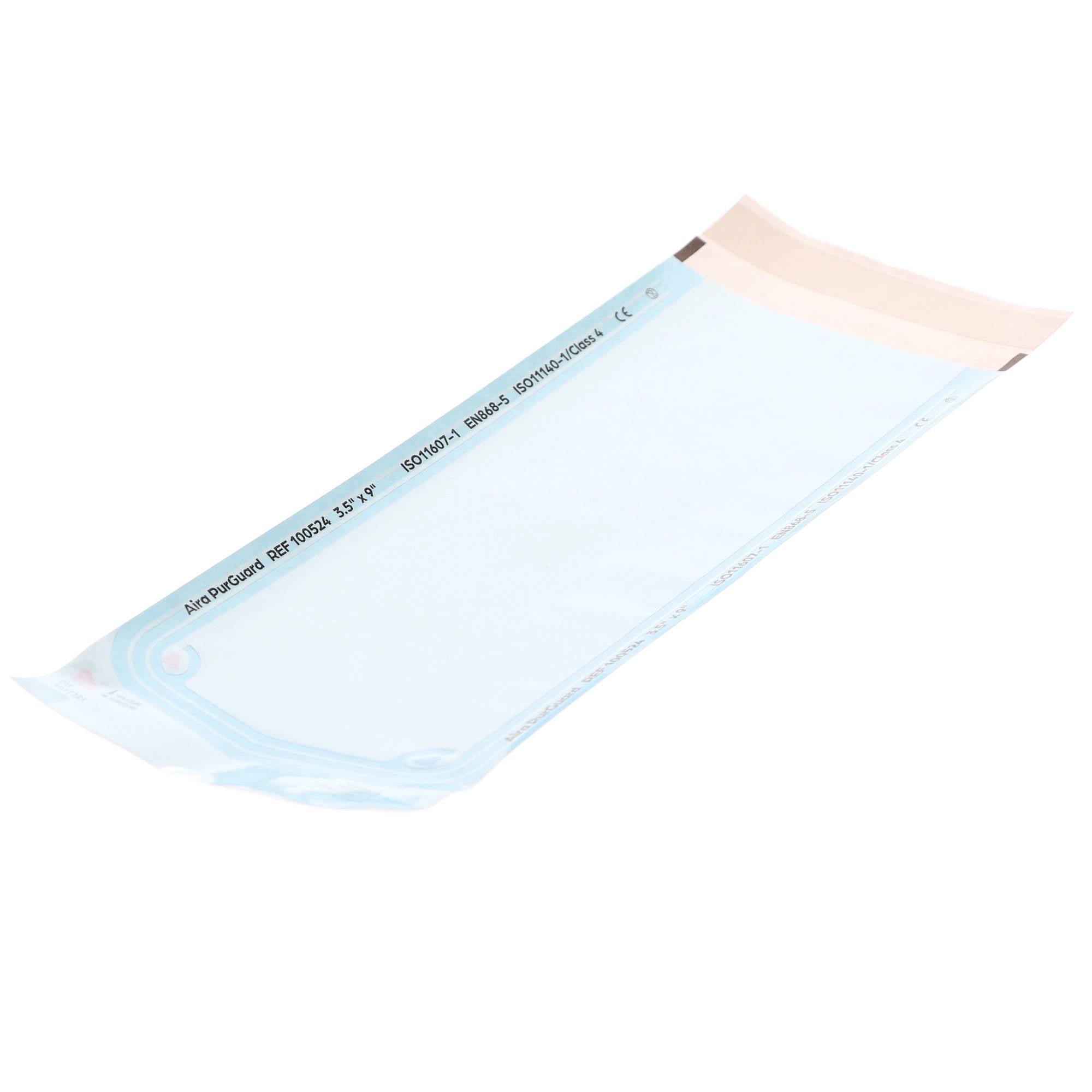 Aira 100524 PurGuard Paper/Blue Film Self-Sealing Sterilization Pouches 3.50