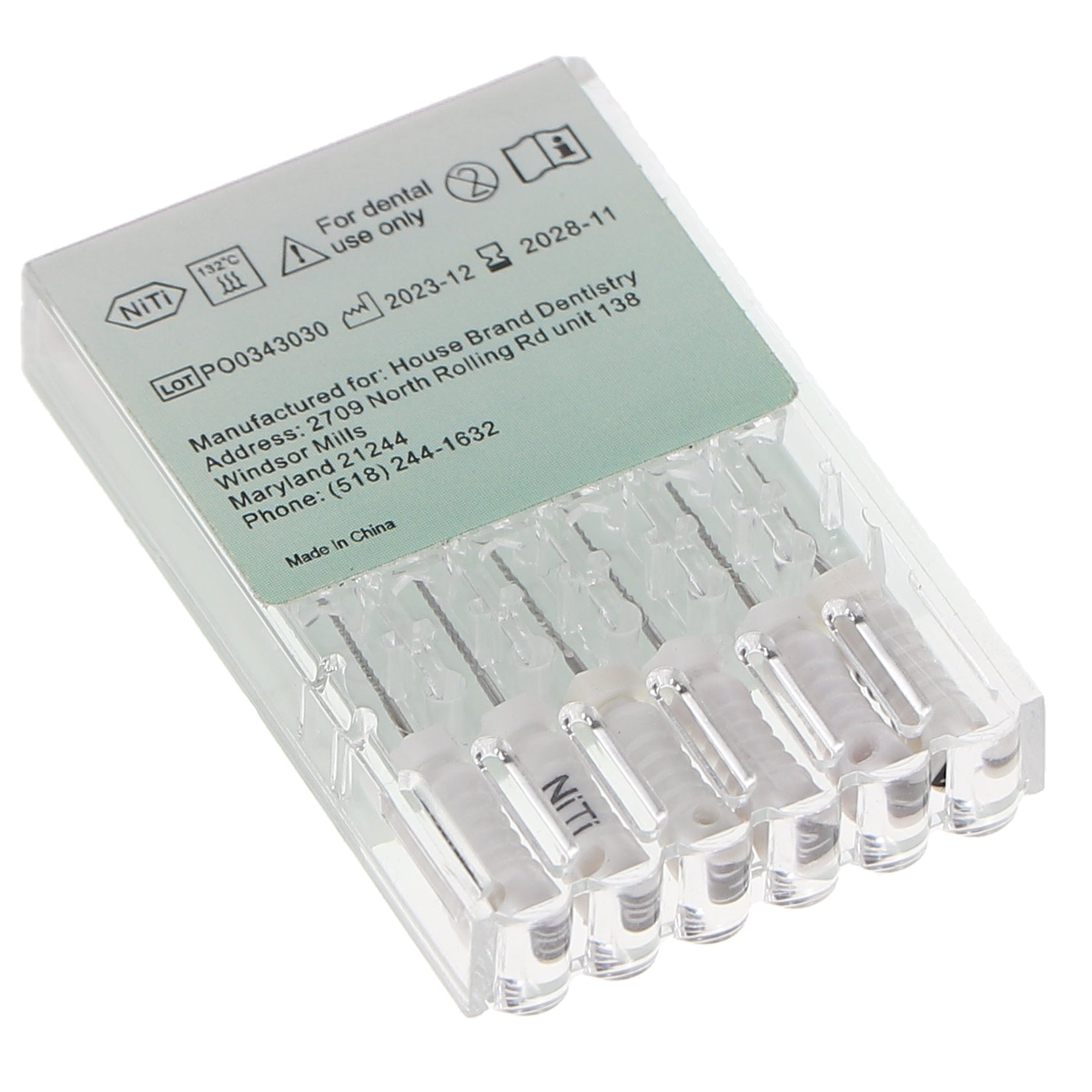 House Brand Dentistry 400302 HSB Endodontic K-Files NiTi 21mm #15 6/Pk