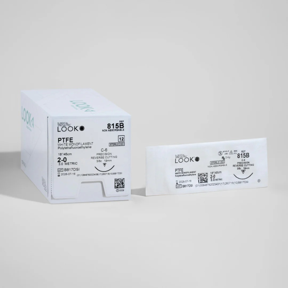 Look X815B PTFE White Mono Monofilament Sutures 2/0 18