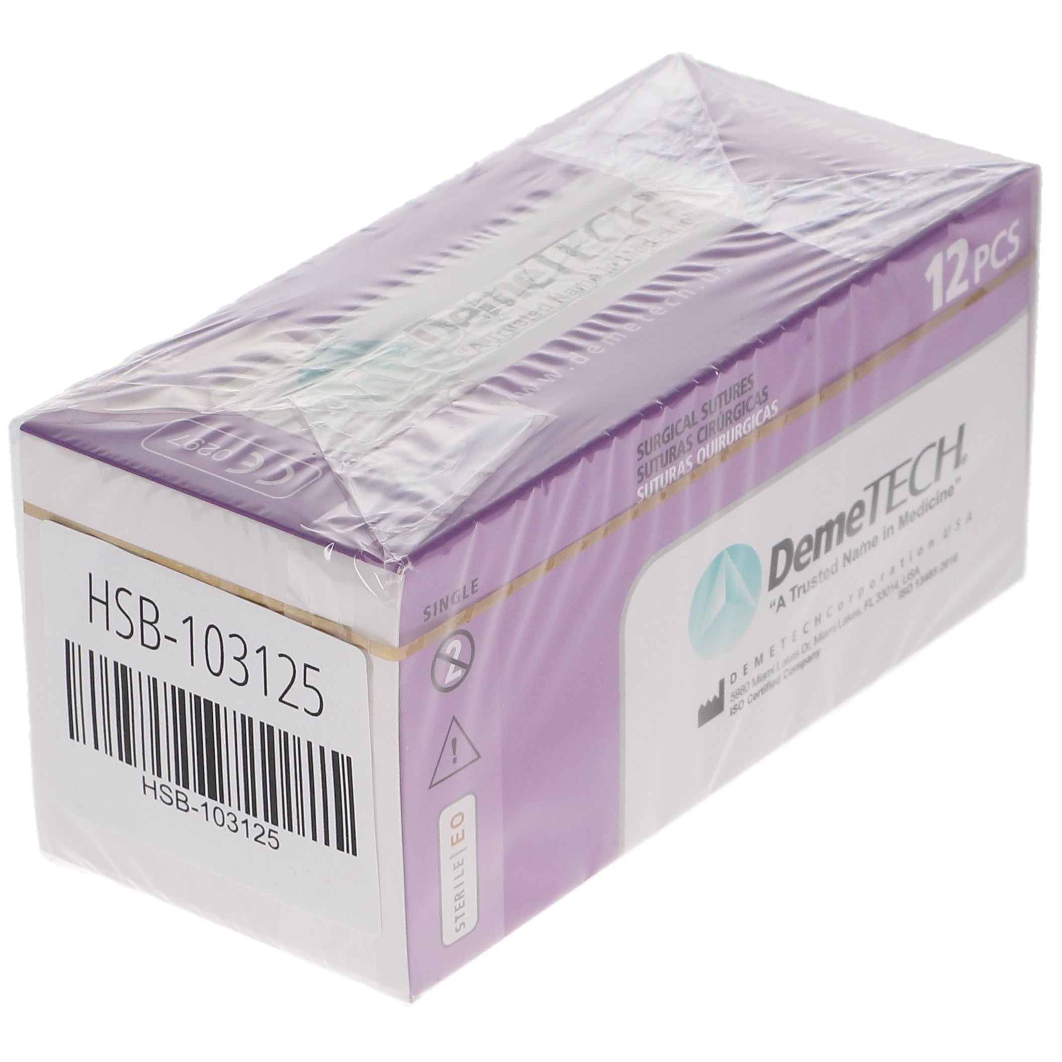House Brand Dentistry 103125 HSB Polyglactin Colorless Precision Point Reverse Cutting Sutures 910 45cm 4/0 19mm 3/8 Circle 12/Bx