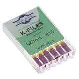 House Brand Dentistry 400119 HSB Endodontic K-Files 25mm #10 Purple Stainless Steel 6/Pk