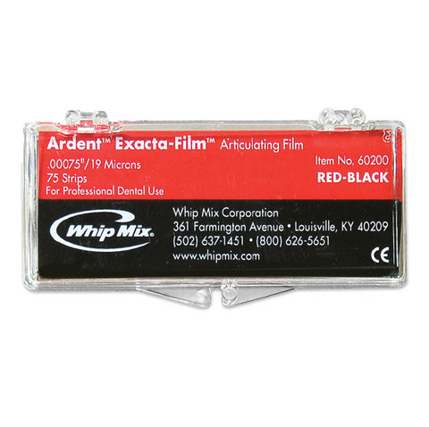 WhipMix 60200 Ardent Exacta-Film Articulating Film Strips Red/Black 75/Pk