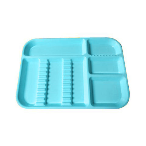 Plasdent 300BDS-2 Set-Up Tray Divided Size B Ritter Plastic 13-1/2" X 9 5/8" X 7/8" Neon Blue