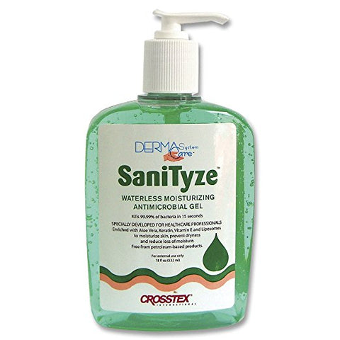 Crosstex JWGP Sanityze Waterless Hand Sanitizer Gel Pump Bottle 18 Oz