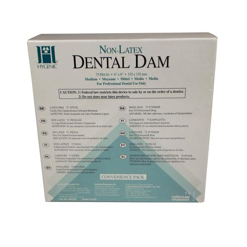 Coltene Whaledent H09106 Hygenic Non-Latex Dental Dam 6" x 6" Medium Green 75/Bx