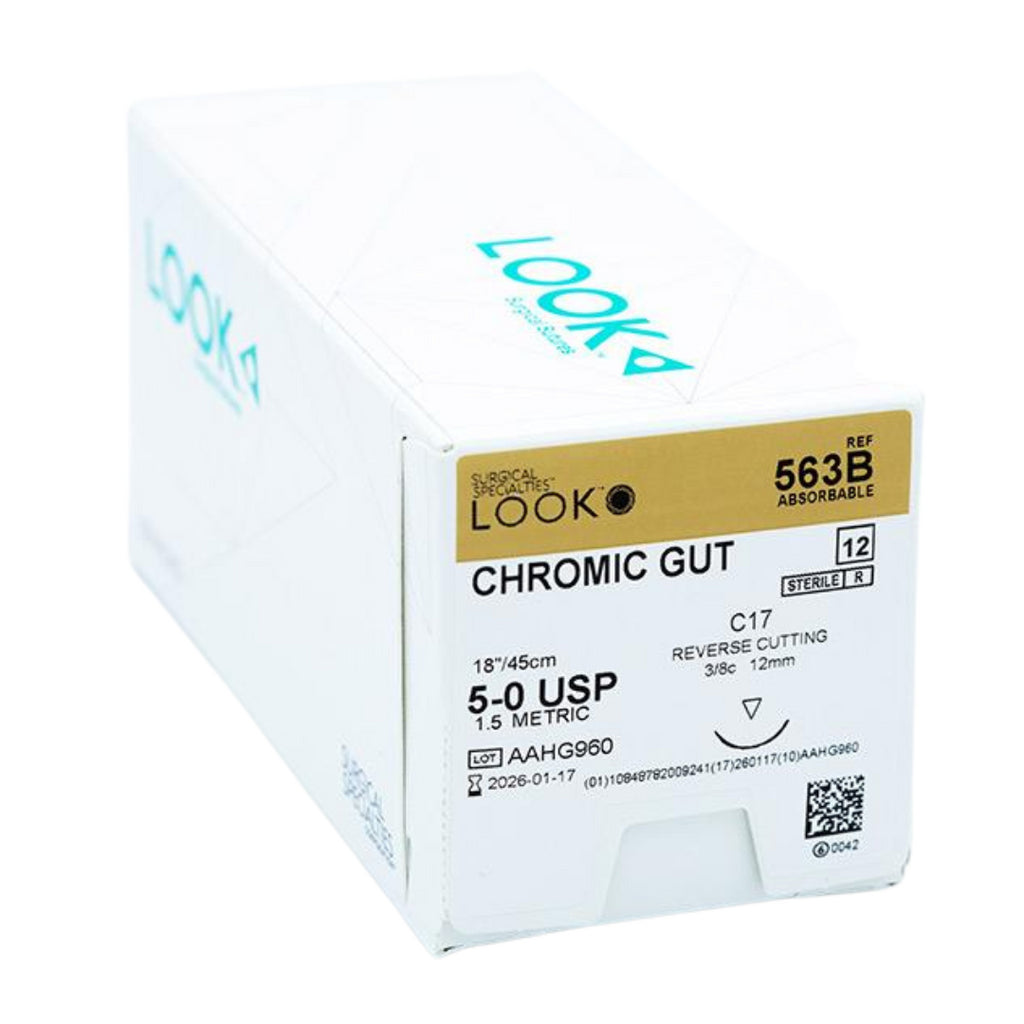 Look X563B Chromic Gut Absorbable Sutures C-17 5/0 18