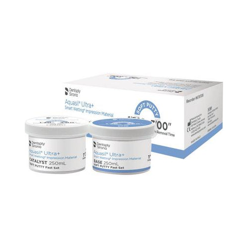 Dentsply 678708 Aquasil Ultra+ Soft VPS Dental Putty Fast Set 2/Pk 250 mL