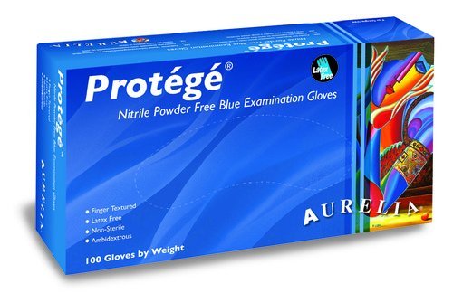 Supermax 93997 Aurelia Protege Blue Nitrile Gloves Medium Sky Blue 100/Bx