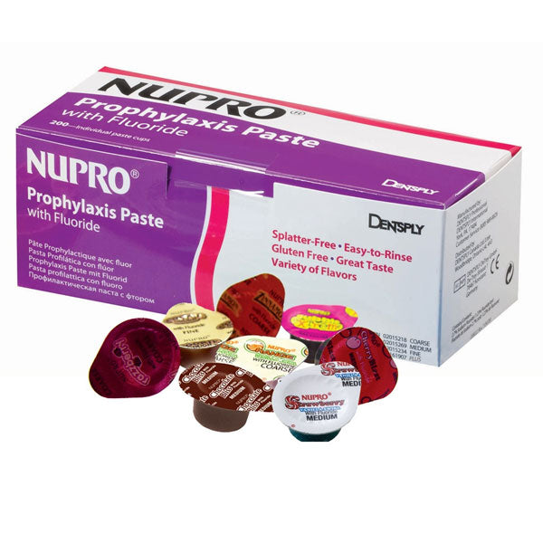 Dentsply 801302 Nupro Prophy Paste Unit Dose Cups Fine Grit Bubble Extreme with Fluoride 200/Pk EXP Oct 2023