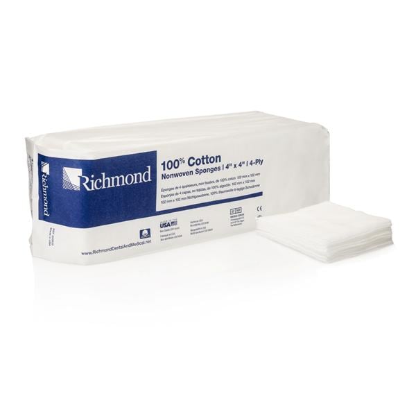 Richmond Dental 300633 100% Cotton Sponges Non-Woven Non-Sterile 4