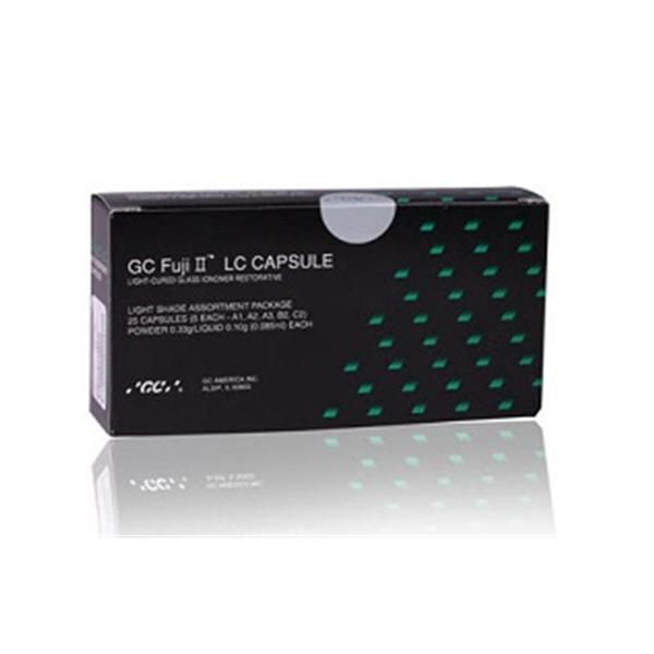 GC 425015 Fuji II LC Light Cure Resin Reinforced Glass Ionomer Capsules Light Assorted A 24/Bx