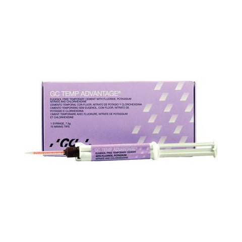 GC 136505 Temp Advantage Temporary Cement with Fluoride Syringe 7.5 Gm 15 Tips EXP Nov 2024