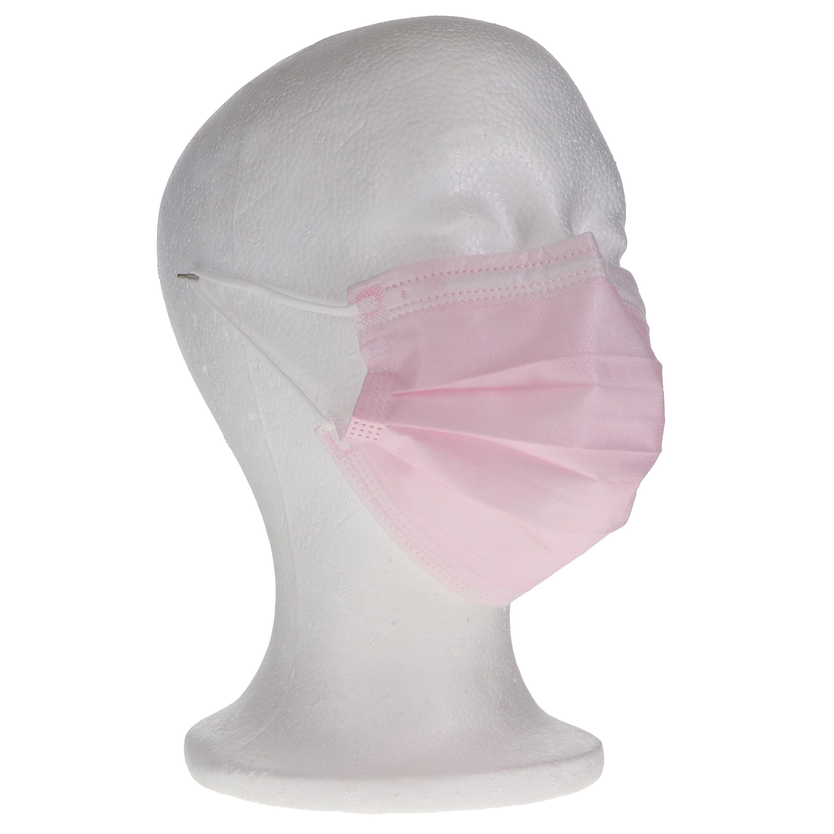 House Brand Dentistry 109112 3-Play Earloop Face Masks ASTM Level 1 Pink PFE 95% 50/Bx