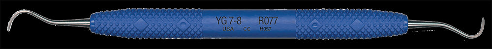 PDT R077 Cruise Line Younger 7/8 Good Double End Curette Blue Resin Handle