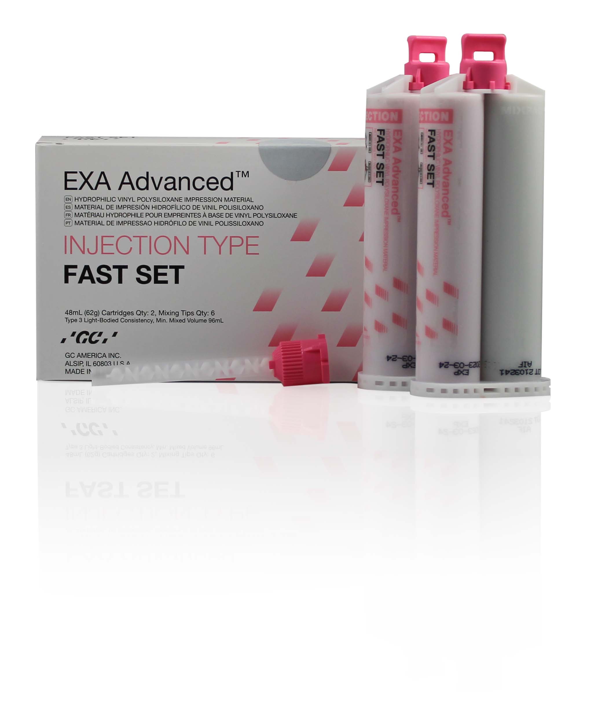 GC 137113 EXA Advanced VPS Material Injection Type Fast Set Pink 2/Pk 48 mL