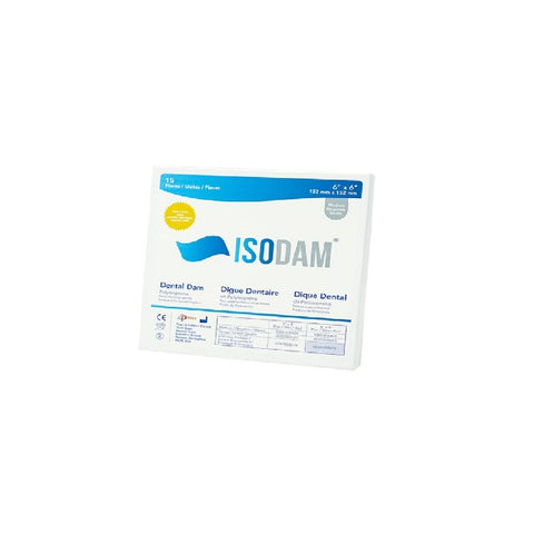 4D Rubber ISO02300615 Isodam Dental Dam Non-Latex Heavy 6" X 6" 15/Pk