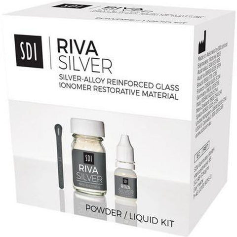 SDI 8670508 Riva Silver Glass Ionomer Dental Restorative Powder Liquid Kit