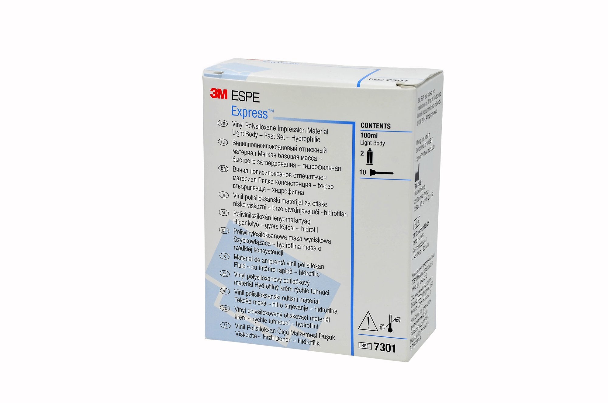 3M ESPE 7301 Express Impression Material Cartridges Light Body Fast Set 50 mL 2/Pk