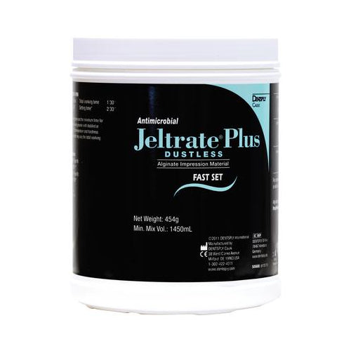 Dentsply Sirona 605602 Jeltrate Plus Antimicrobial Dustless Dental Alginate Fast Set 1Lb Can