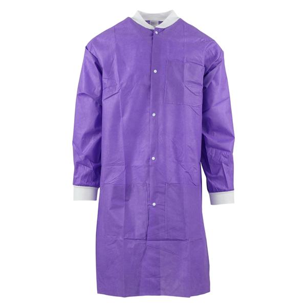 Medicom 8109-C SafeWear Hi-Perform Lab Coats SMS Fabric Purple Large 12/Pk