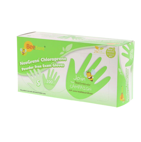 Cranberry 1186 BeeSure NeoGrene Chloroprene Examination Gloves Powder Free Small 200/Box