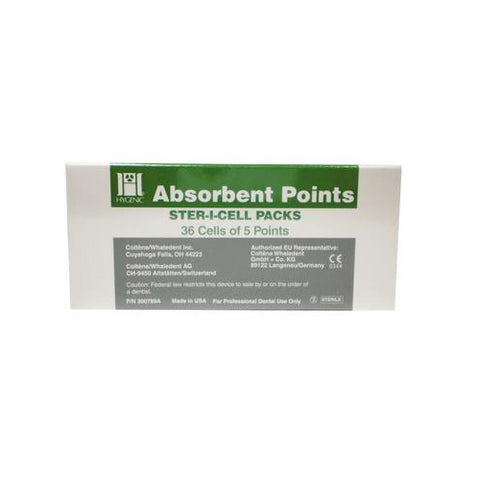 Coltene Whaledent H03204 Hygenic Absorbent Paper Points Ster-i-Cell Medium 180/Bx