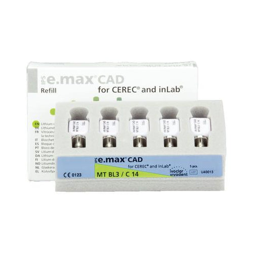 Ivoclar Vivadent 680033 IPS e.max CAD CEREC inLab Blocks BL3 A3 C14 5/Pk