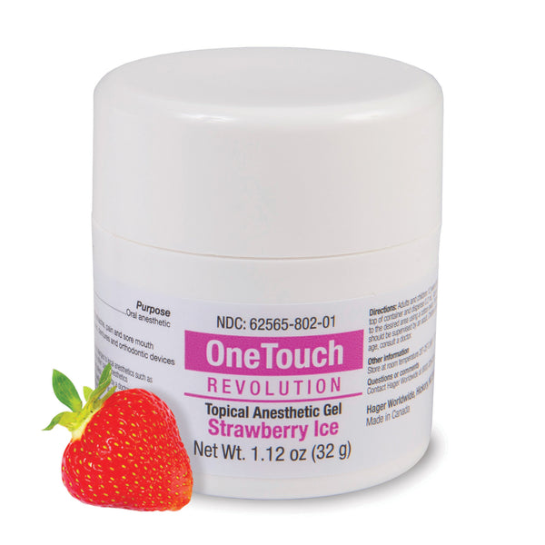 Hager 625680201 One Touch Revolution Topical Anesthetic Oral Gel Strawberry Ice 32 Gm
