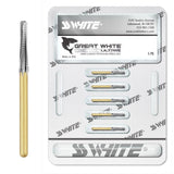 SS White 18188-5 Great White Ultra FG Friction Grip 856-018 Round End Taper Carbide Burs 5/Pk