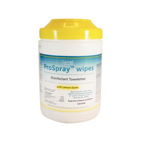 Certol PSWC ProSpray Surface Disinfectant Towelettes Wipes 6" x 6.75" 240/Pk EXP Jan 2023