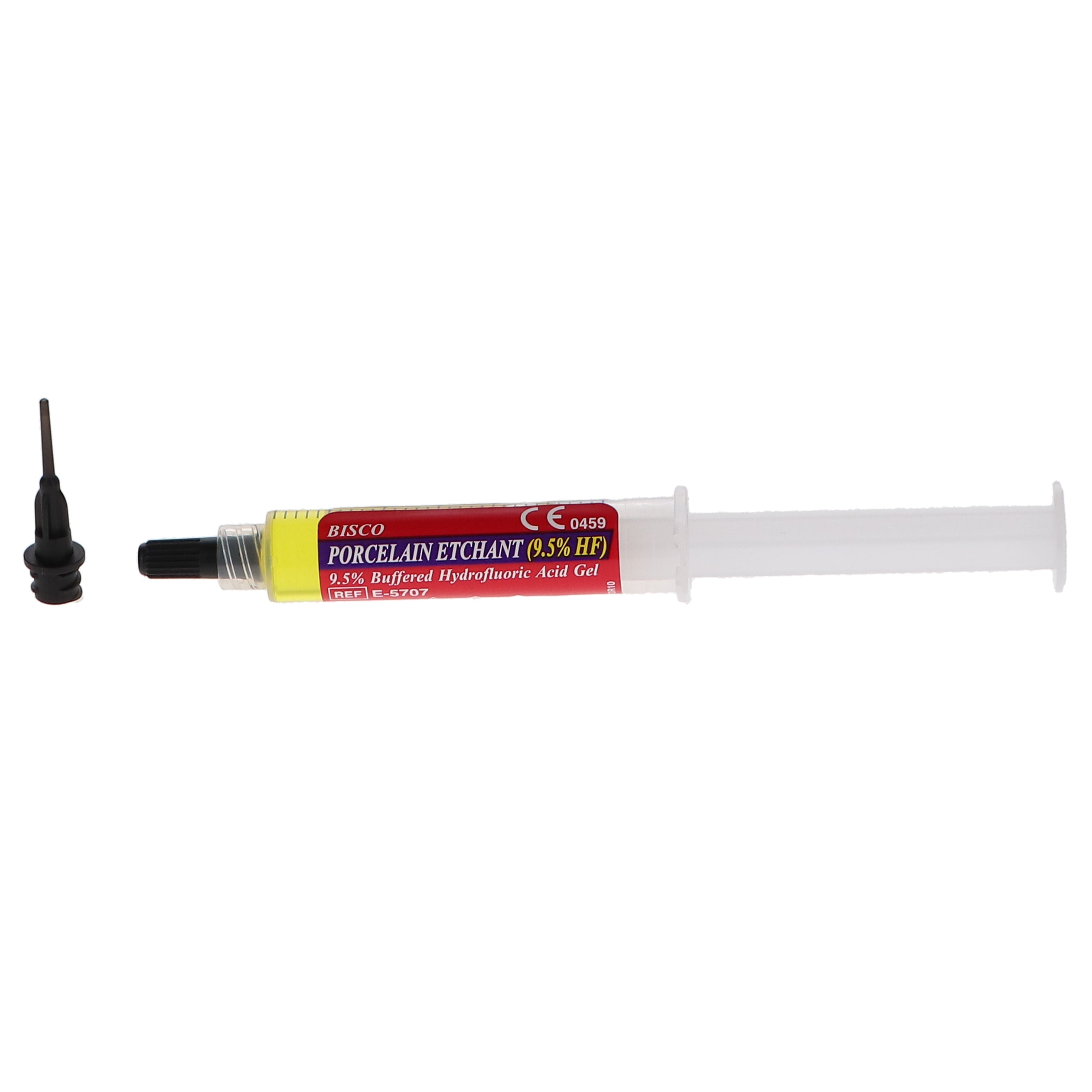 Bisco E5707P Porcelain Dental Etchant Gel 9.5% Buffered Hydrofluoric Acid Syringe 5 Gm