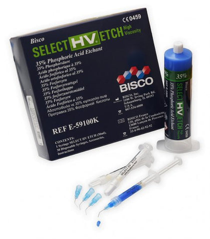 Bisco E-59100K Select HV Dental Etch 35% Phosphoric Standard Kit Blue EXP Dec 2022