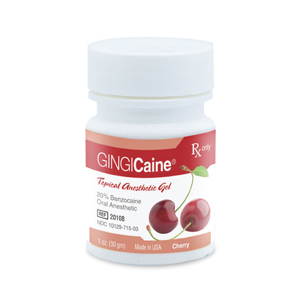 Gingi-Pak 20108 Gingicaine Topical Gel Cherry 1 Oz Jar 20109