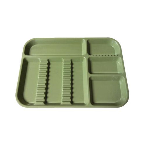 Plasdent 300BD-4 Set-Up Tray Divided Size B Ritter Plastic 13-1/2" X 9 5/8" X 7/8" Green