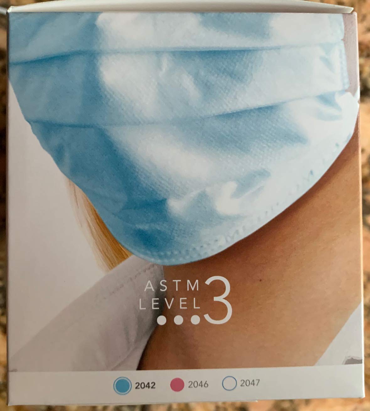 Medicom 2042 SafeMask Premier Elite Earloop Face Masks ASTM Level 3 Blue 50/Bx