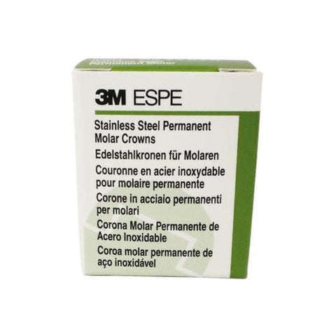 3M ESPE 6-LR-2 Nichro Size #2 Stainless Steel Permanent Lower Right Molar Crowns 5/pk