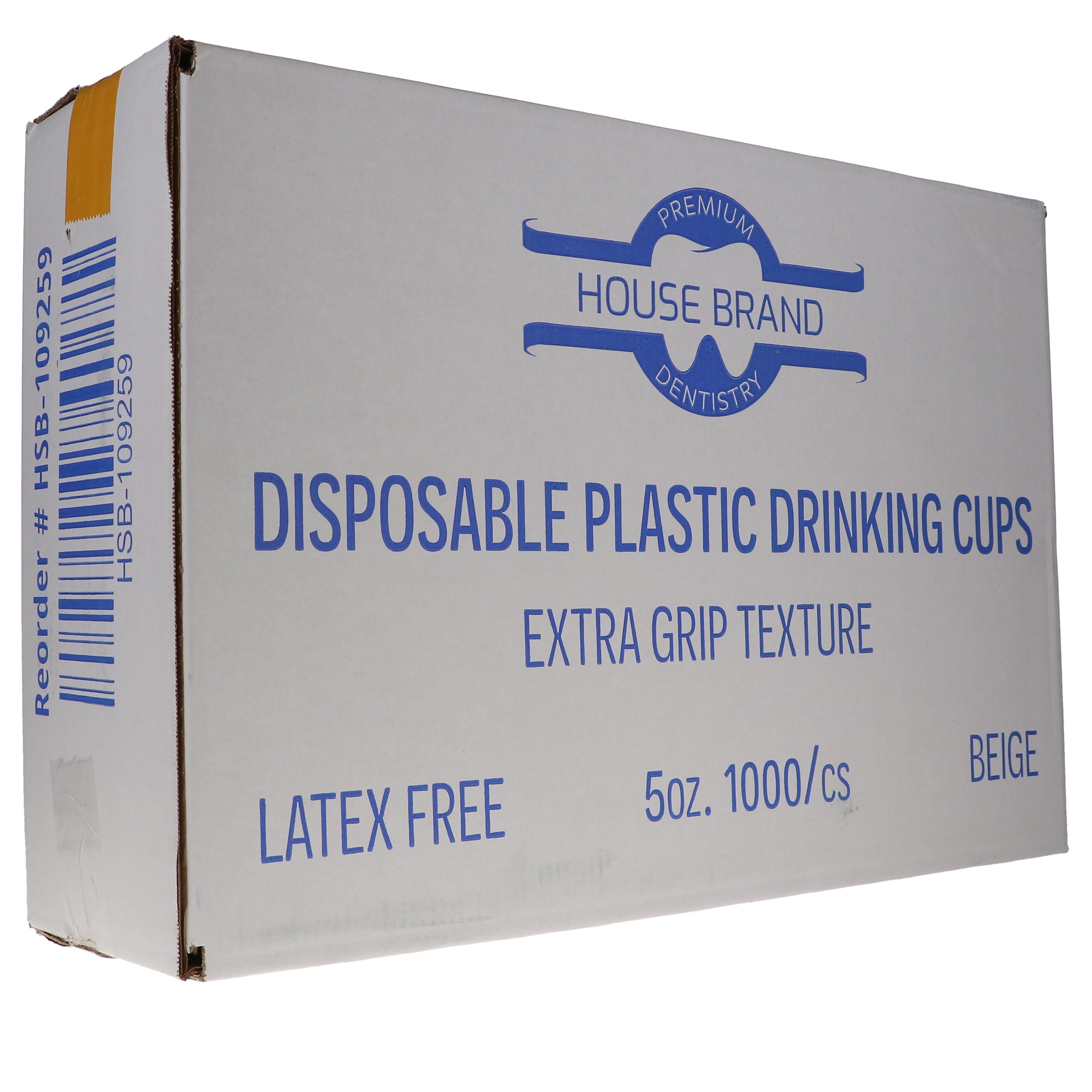 House Brand Dentistry 109259 Plastic Disposable Drinking Cups 5 Oz Beige 1000/Cs