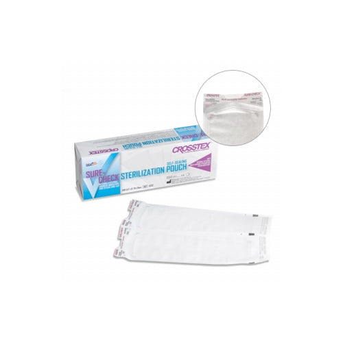 Crosstex SCS25 Sure-Check Self-Sealing Sterilizaiton Pouches 3.5" X 9" 500/Box