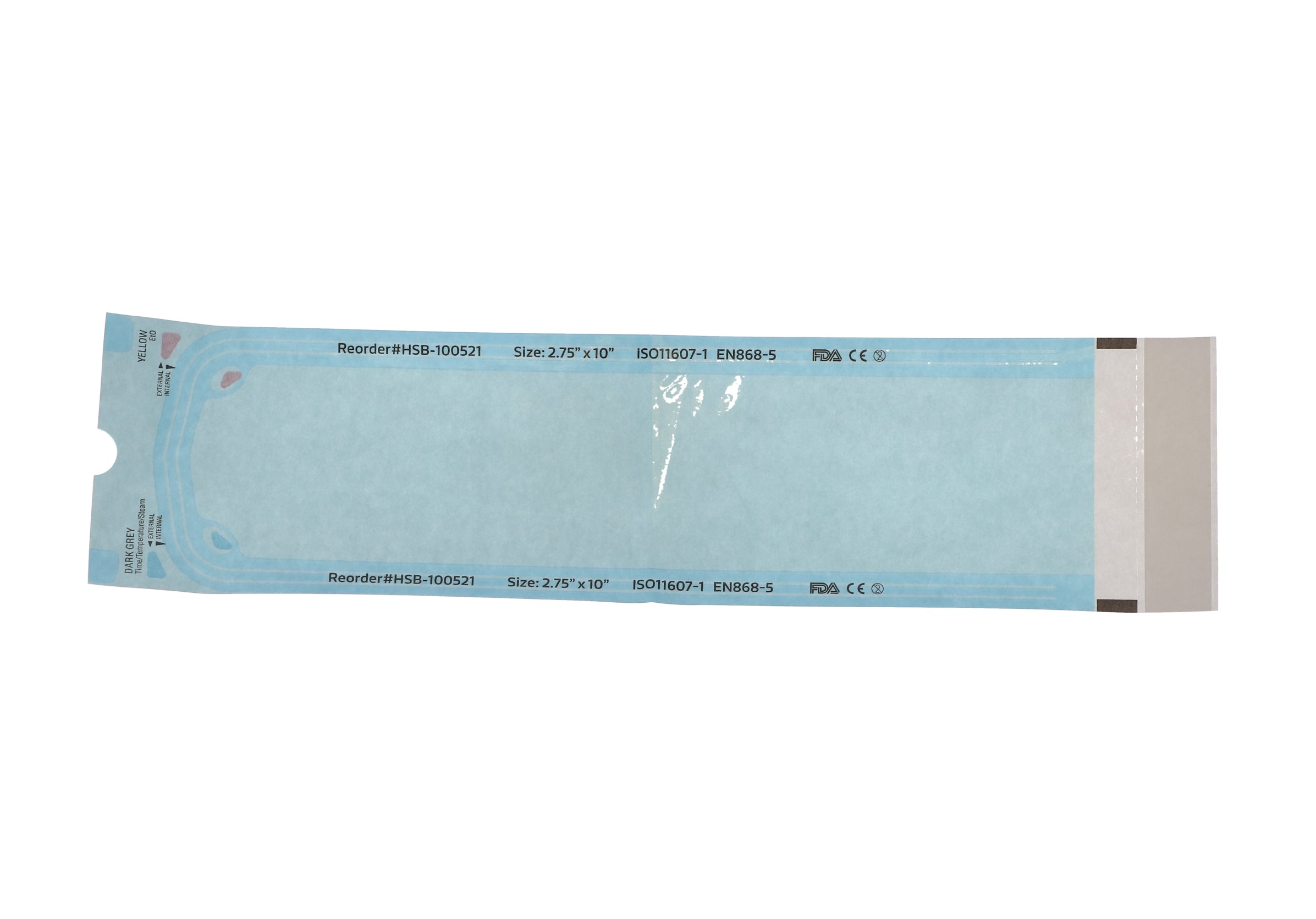 House Brand Dentistry 100521 Paper/Blue Film Self-Sealing Sterilization Pouches 2.75