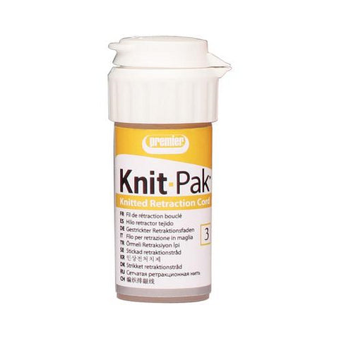 Premier Dental 9007556 Knit-Pak Knitted Retraction Cord Plain Size 3 100"