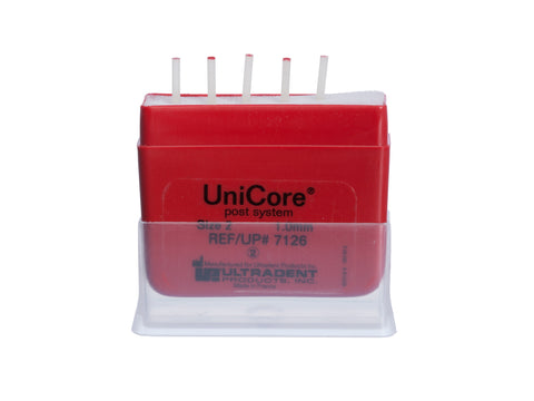 Ultradent 7126 Unicore Glass Fiber Post System #2 1.0mm Red 5/Pk