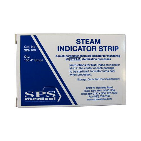 SPS Medical SIS-100 Steam Sterilization Indicator Strips 4" 100/Bx
